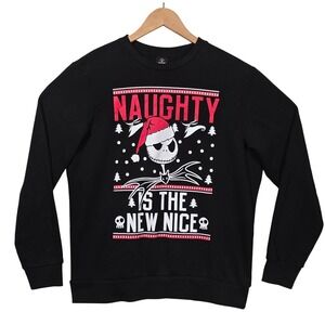 Disney The Nightmare Before Christmas Black Sweatshirt Mens‎ M Jack Skellington